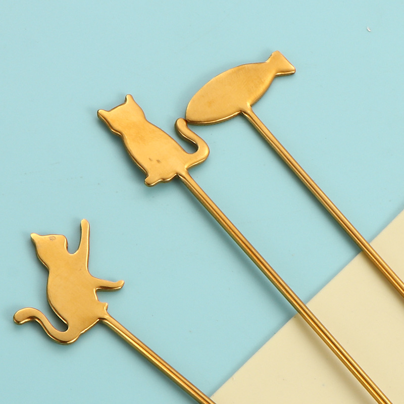 304 stainless steel spoon, creative little fish cat spoon, cake and dessert spoon, children's spoon, cartoon cute coffee stirring spoon Application Scenario