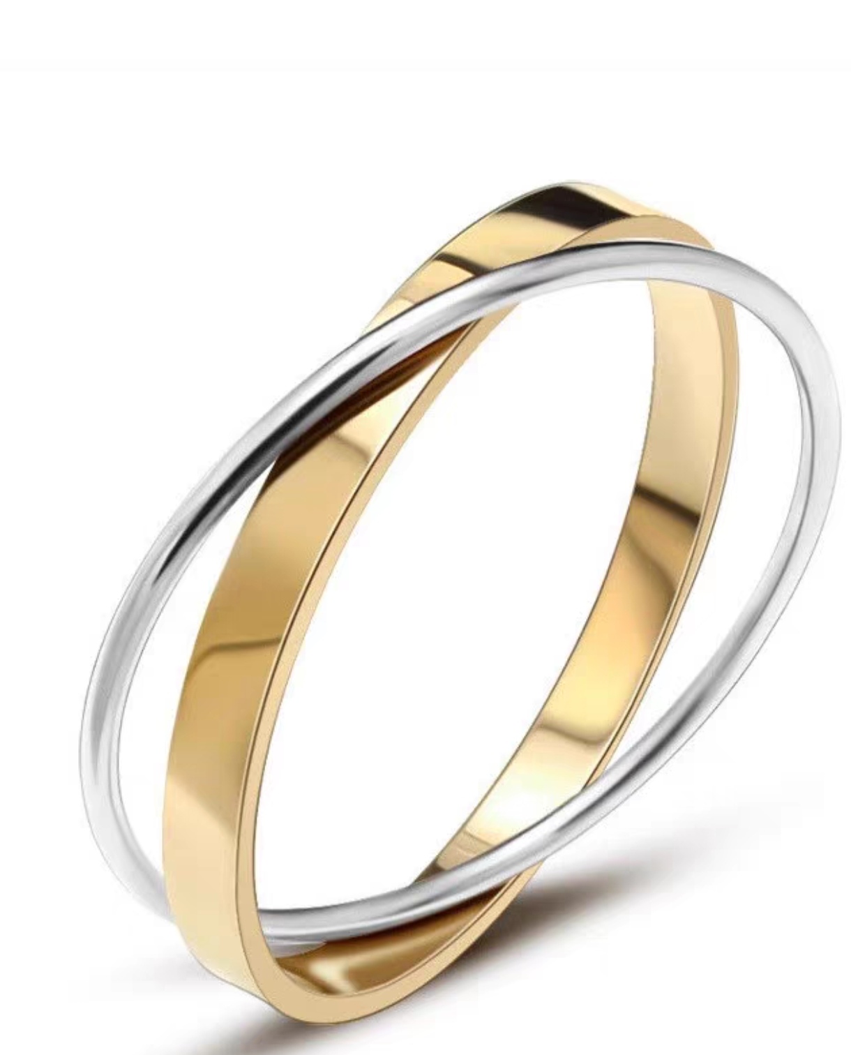 Factory direct sales of two-color cross-ring bracelets for couples, smooth stainless steel bracelets and titanium steel jewelry Application Scenario
