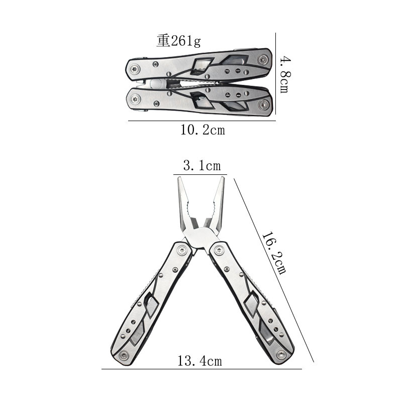 Wholesale of hardware tools in stock, stainless steel multi-functional tail lock pliers, outdoor household tools, multi-purpose folding pliers details Picture