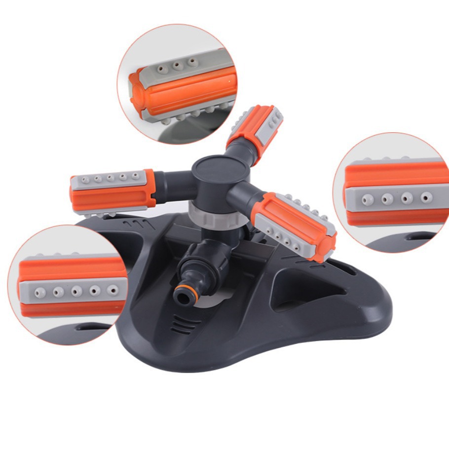 SNJUE multi-functional garden sprinkler, three-pronged sprinkler, multi-directional 360-degree automatic rotating sprinkler Application Scenario