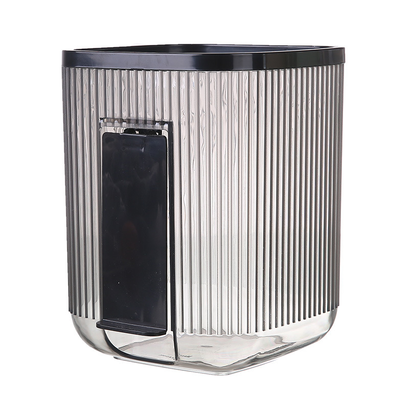 M84-5933 Creative Desktop Trash can, transparent, uncovered, with pressure ring, wastebasket and phone stand, a must-have for binge-watching Application Scenario