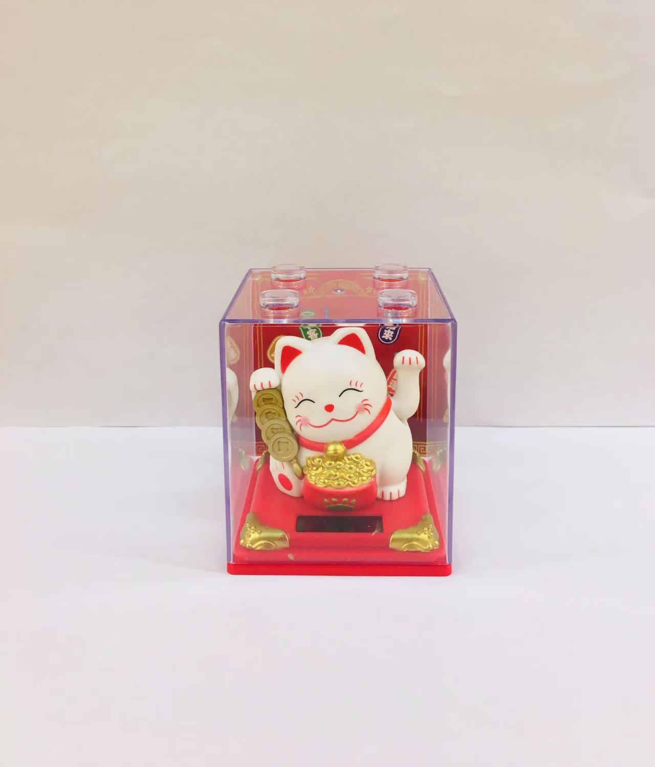 可爱太阳能摇手猫车载小摆件