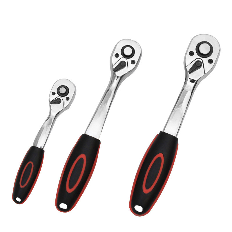 Quick ratchet wrench, polished and chrome-plated with 24 or 72 teeth, large and small Fei telescopic models, manual release Item Picture