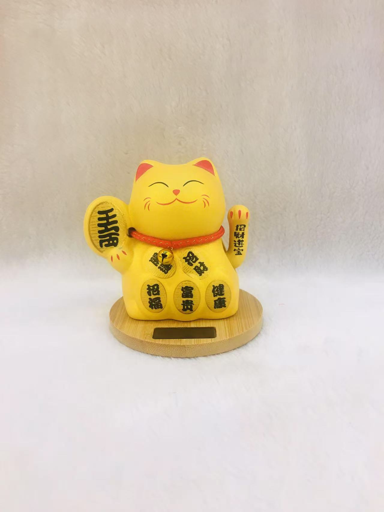 木底座光感招财猫摆件招财开运招福