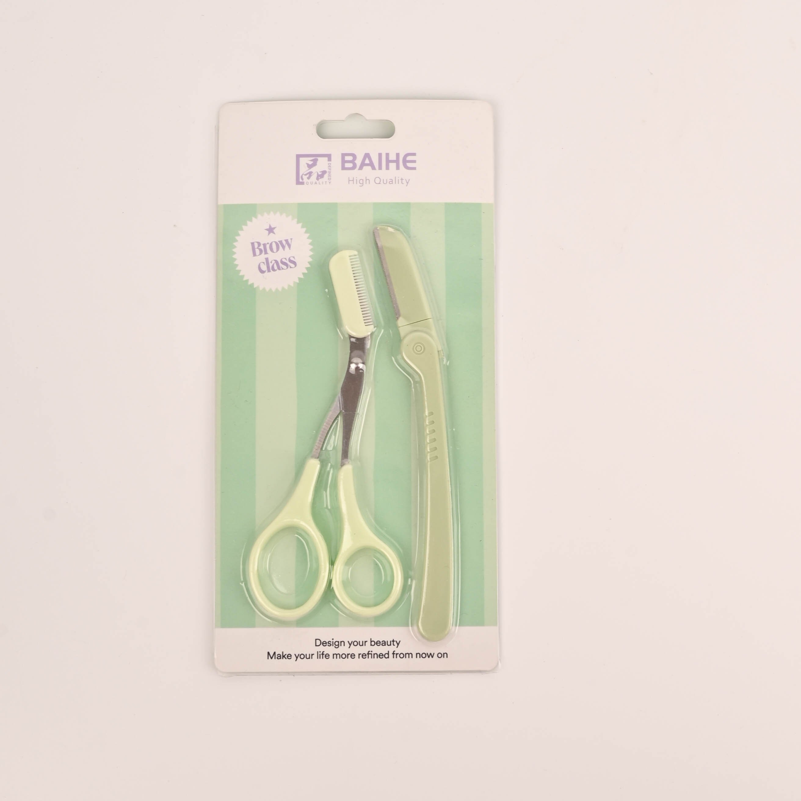 Eyebrow trimming scissors with eyebrow combs, beginner and novice beauty and makeup eyebrow trimmer, Japanese card eyebrow decoration tool