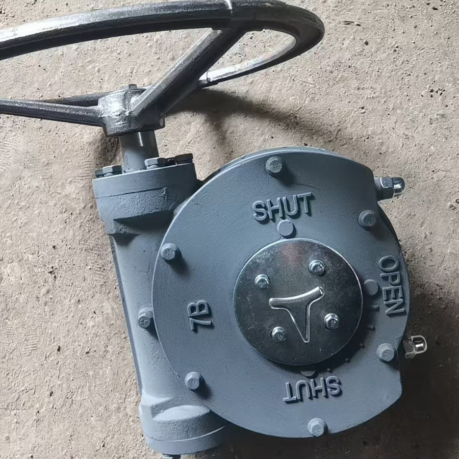 The original manufacturer's butterfly valve worm gear head box part of the rotary valve manual device QDX3 reduction Specification drawing