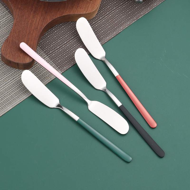 Cross-border 304 stainless steel cream knife, Korean long-handled jam knife, oiled cheese bread knife, butter knife, piping knife Specification drawing