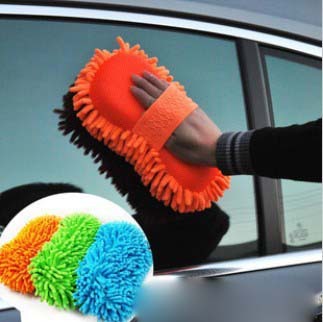 High-end Chenille velvet car sponge coral worm car wash gloves, coral velvet scratch-resistant car wash products details Picture