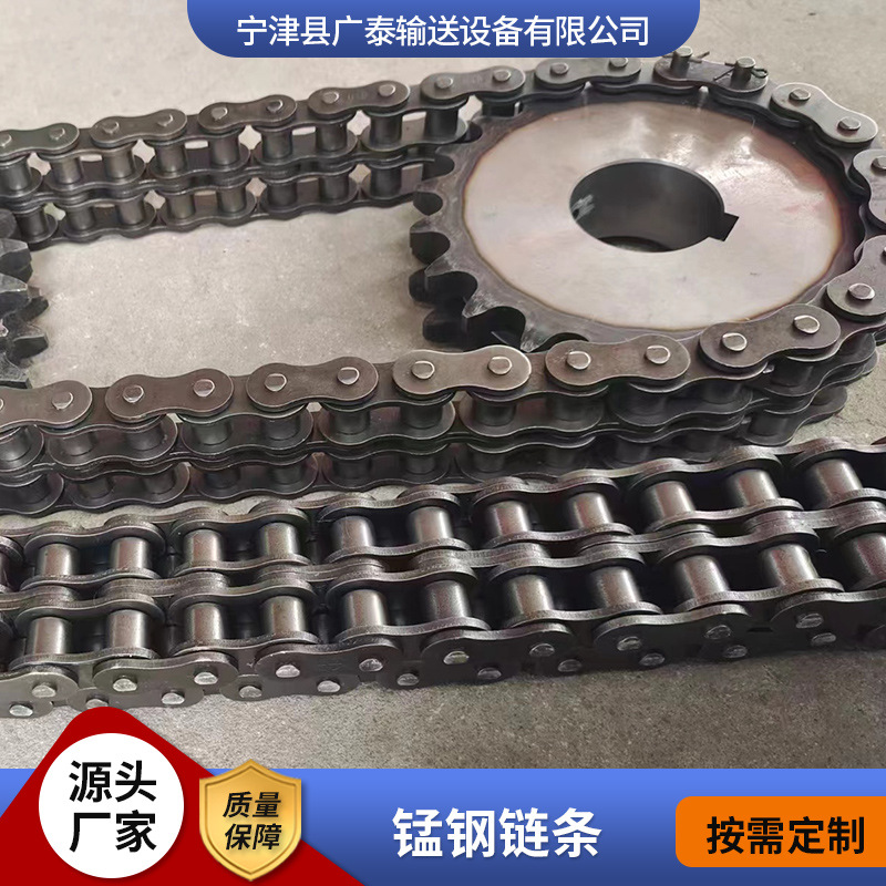 Manganese steel chains, heavy-duty mechanical equipment, straight plate single-sided stainless steel chains, double-pitch curved plate chains, heavy-duty chains Specification drawing