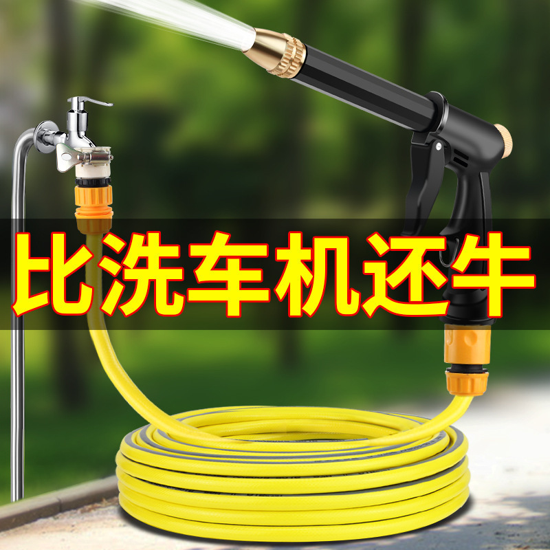 Extended and thickened black water gun set, car wash water gun, floral garden water gun, pet bath showerhead DT019 details Picture