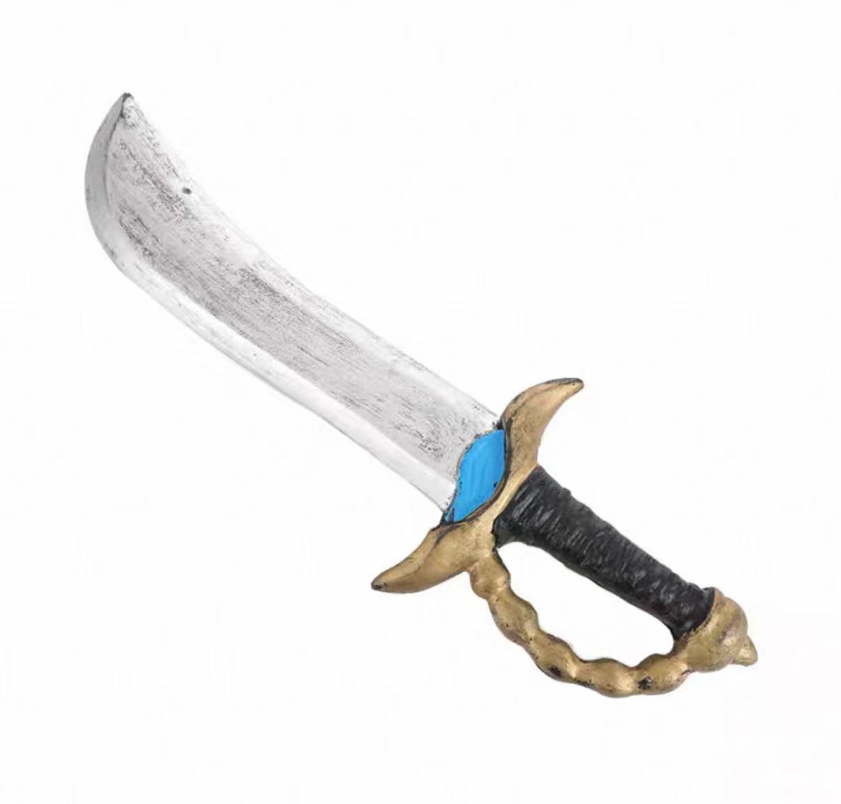 蓝点小刀海盗仿真刀具玩具舞台表演pu软胶儿童玩具