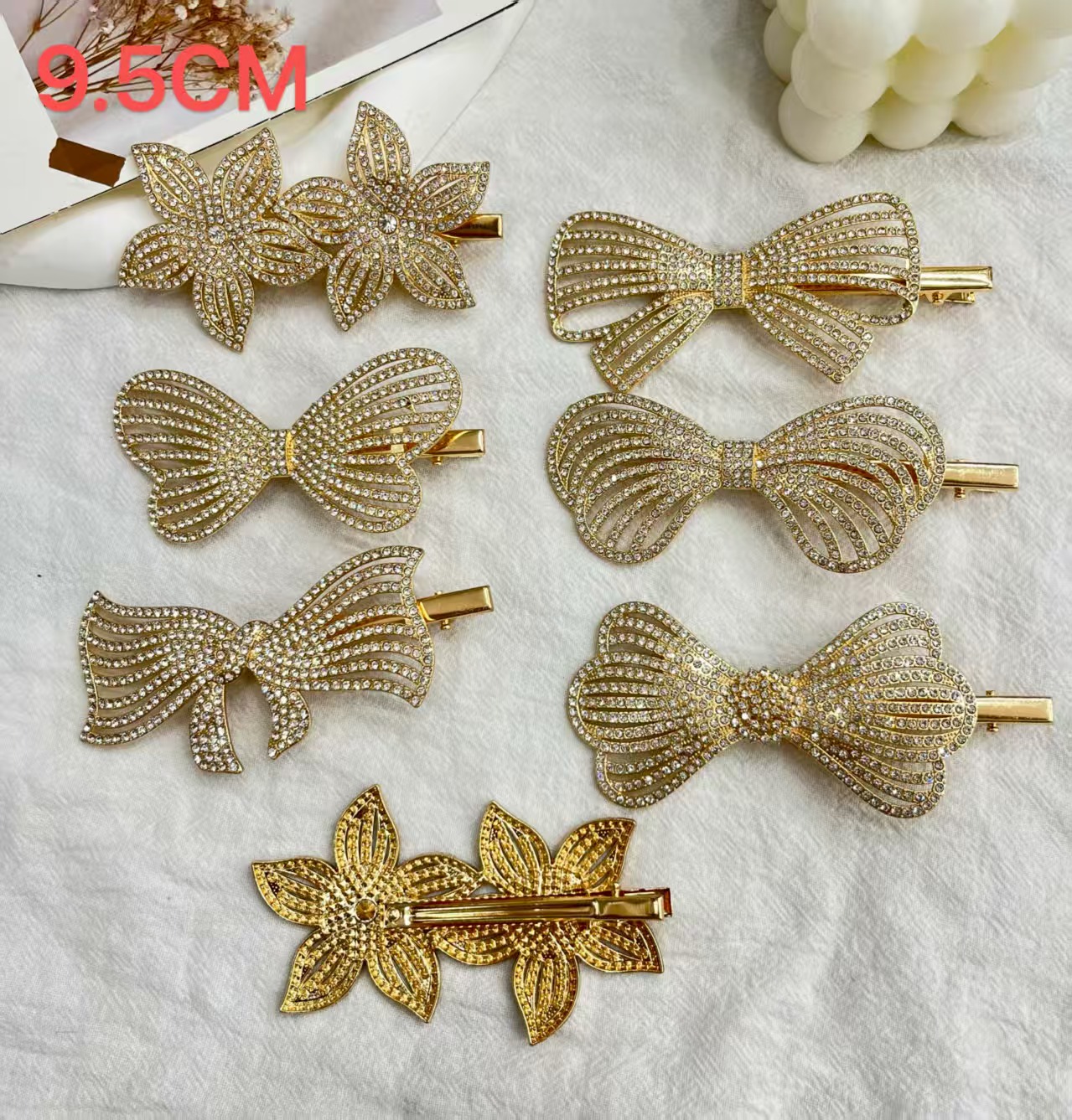 Elegant and stylish hair clips, new bow, high-end girls' hair clips, stylish and ladylike, exquisite hair clips, French duckbill clips, hair clips, girls' hair clips Item Picture