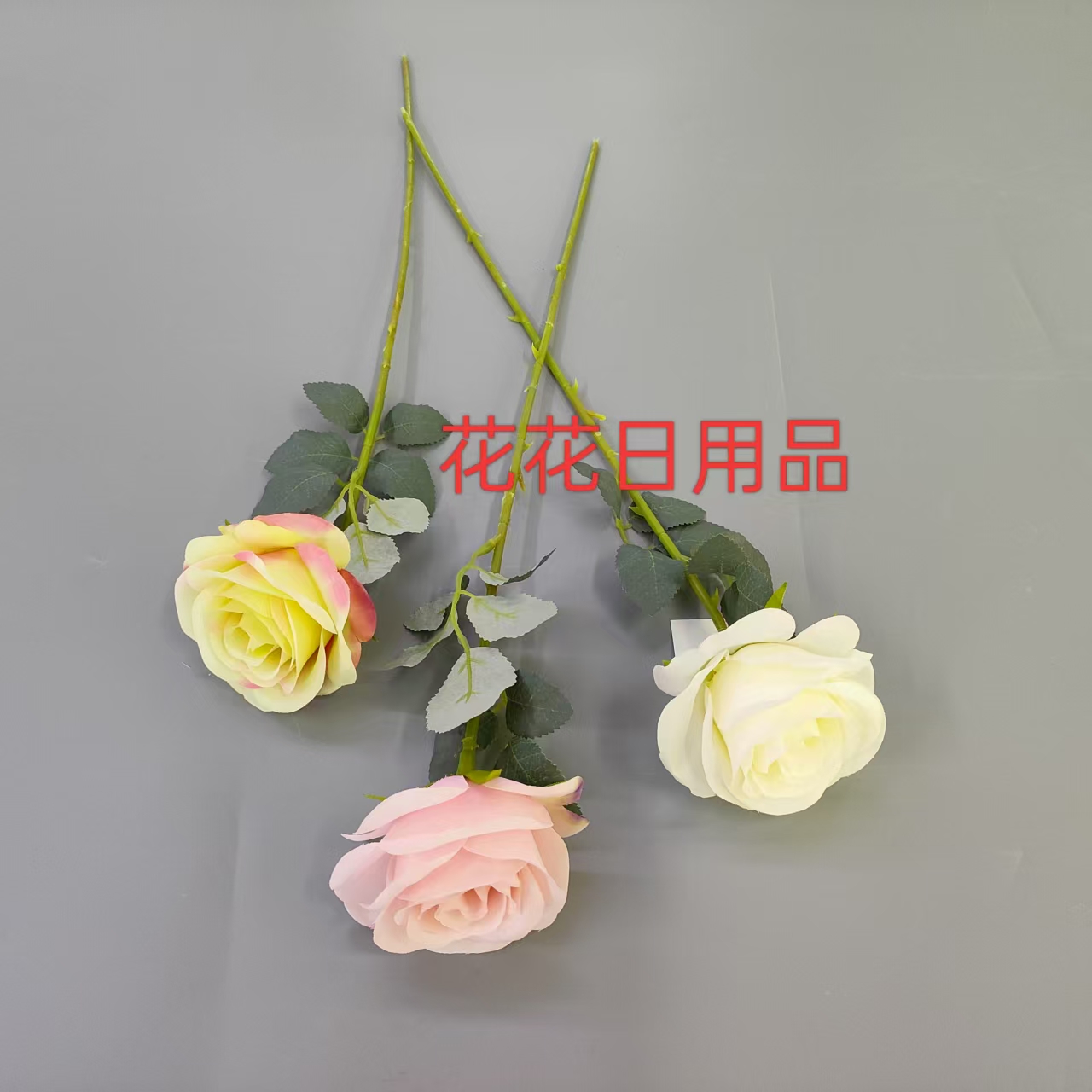 Artificial flower, artificial flower bonsai, single Dutch rose wall-mounted vase decoration Specification drawing