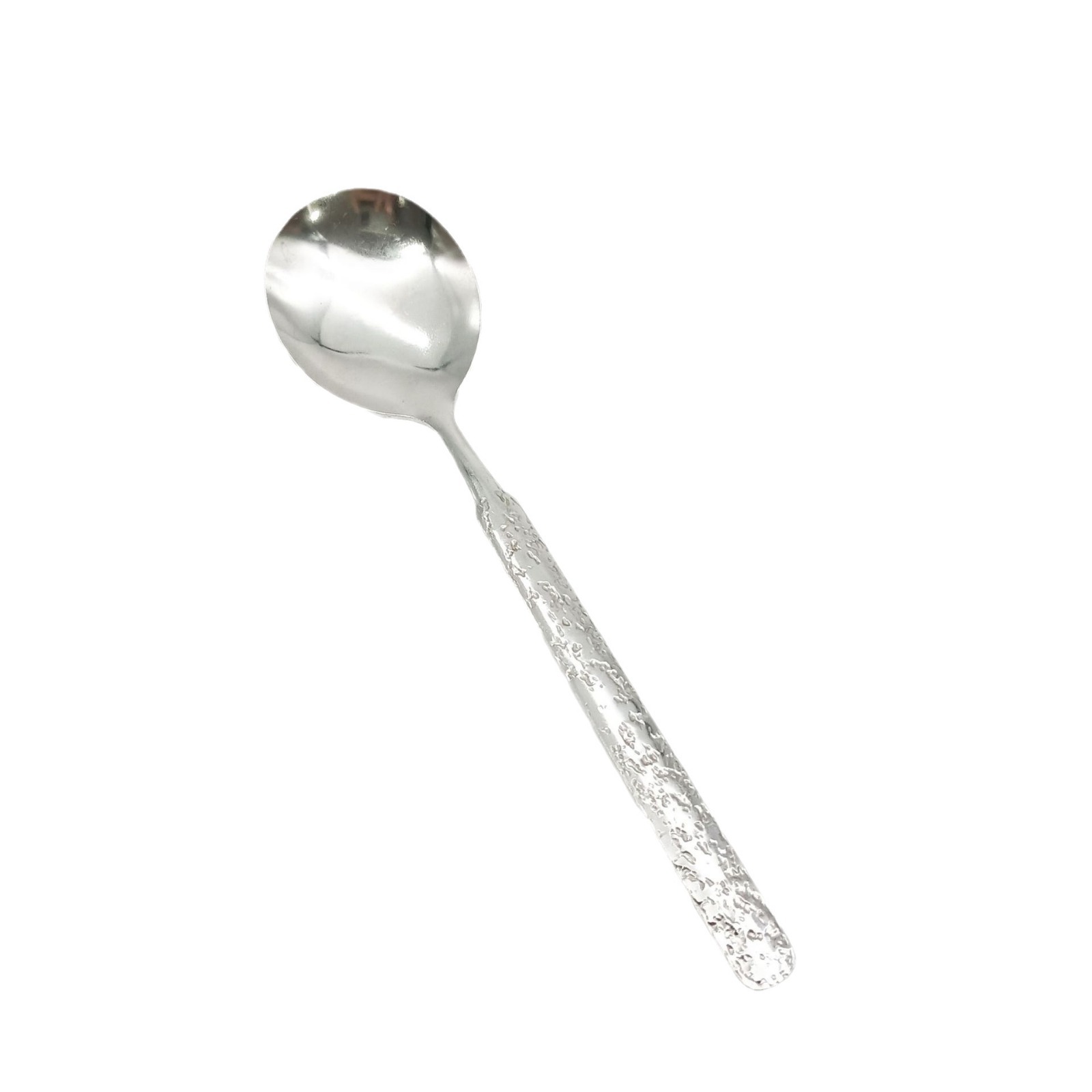 Stainless steel spoon, popular stone-patterned spoon, restaurant dining spoon, Korean-style long-handled cracked spoon, spoon, spoon, dessert spoon Item Picture