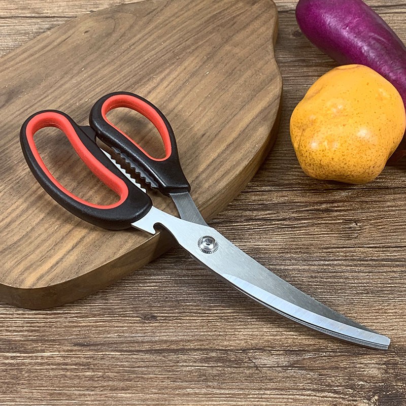 Korean barbecue scissors, kitchen household scissors, stainless steel steak scissors, ready-to-eat scissors, commercial food scissors for barbecues details Picture