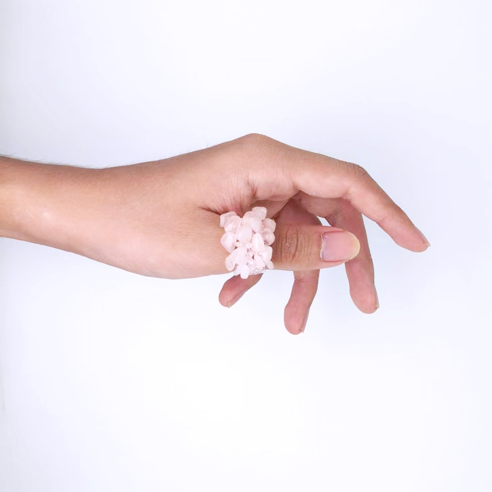 民族风石头戒指手饰碎石戒指米珠戒指时尚饰品女款简约百搭产品图