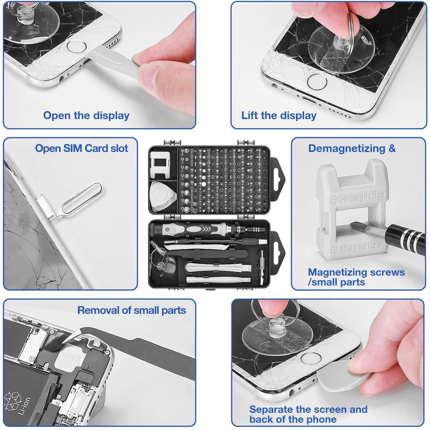 115-in-one screwdriver set, watch and mobile phone repair tools, electronic disassembly set, cross-border multi-functional tools Specification drawing