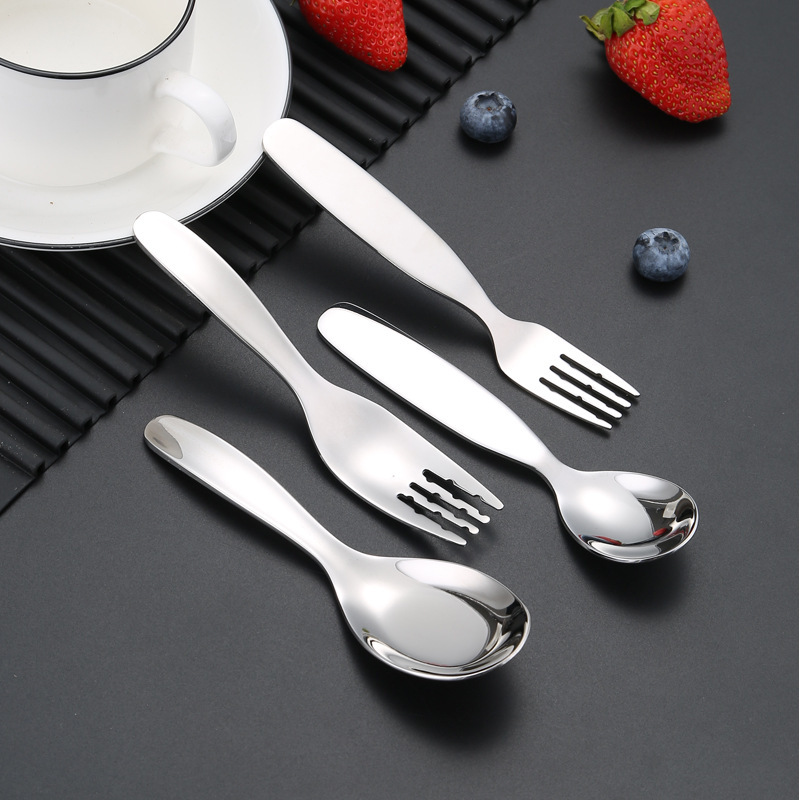 316 food-grade stainless steel children's spoons, Chinese zodiac spoons, soup spoons, household dining forks, meal spoons, fruit forks, tableware full figure