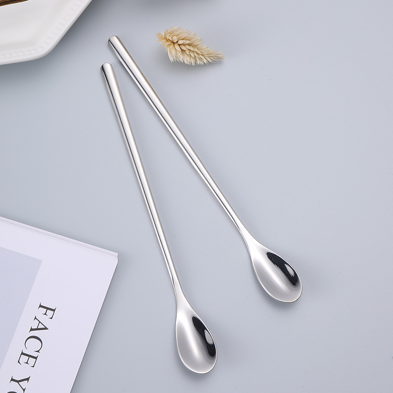 304 stainless steel stirring spoon, creative long-handled melon seed spoon, coffee and honey stirring rod, dessert spoon, ice spoon, water drop spoon Specification drawing