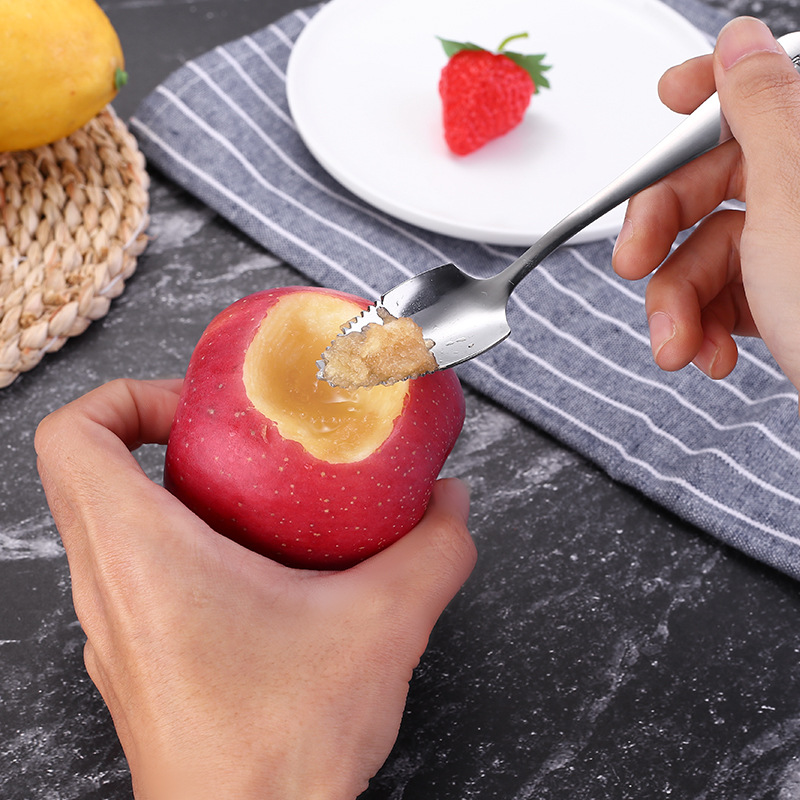 Stainless steel spoon, apple scraper, baby fruit complementary food tool, kiwi dredger, mother and baby products details Picture