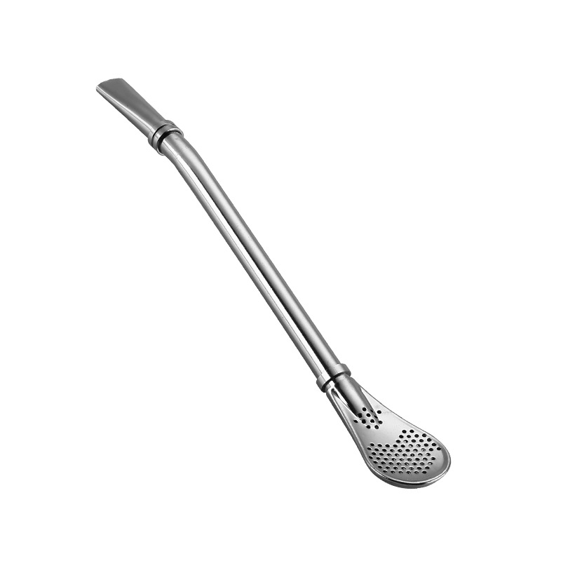 Amazon's popular 304 stainless steel straw, yerba mate straw, stirring spoon, tea and milk tea filtering straw spoon Item Picture