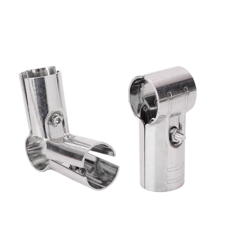 Wholesale of 25mm round pipe joints and fixed clips for stainless steel pipe connectors, steel pipe fasteners, clothes drying rack accessories Item Picture