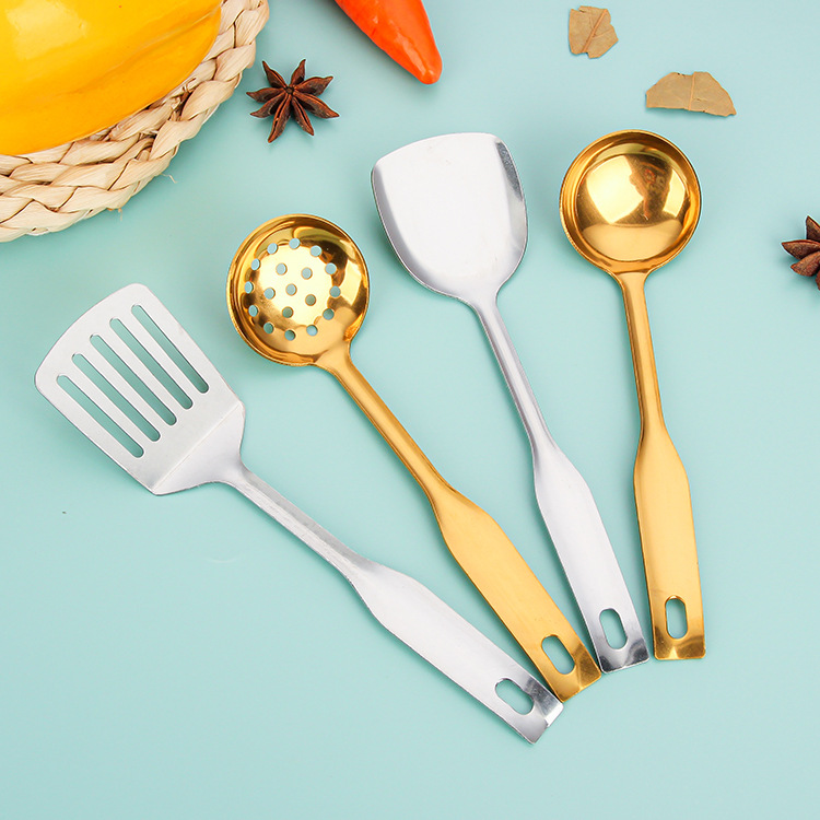 Children's toys, mini kitchen tools, simulated cooking, stainless steel soup spoons, stir-frying spatulas, frying spatulas, strainers, tableware full figure
