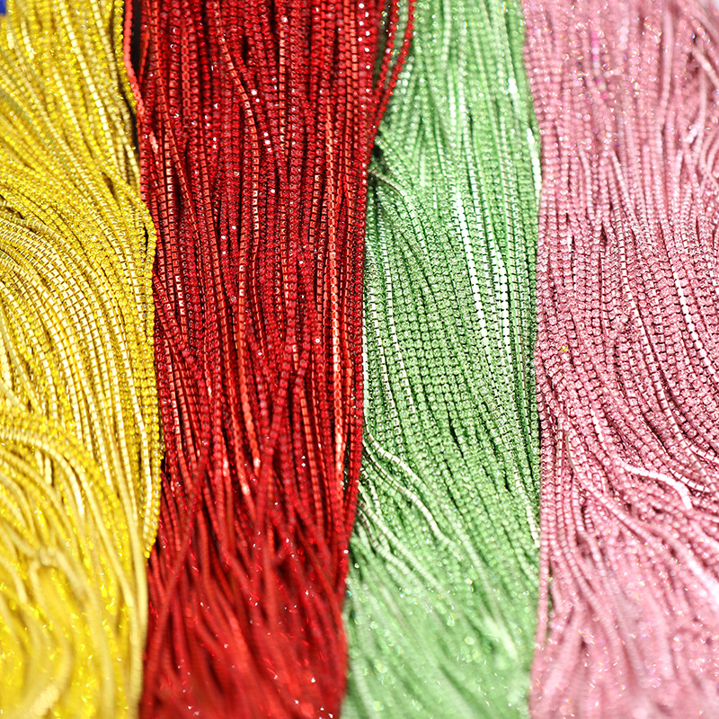 电泳色水钻爪链彩色钻链 2mm密集型爪链DIY手机壳贴钻材料