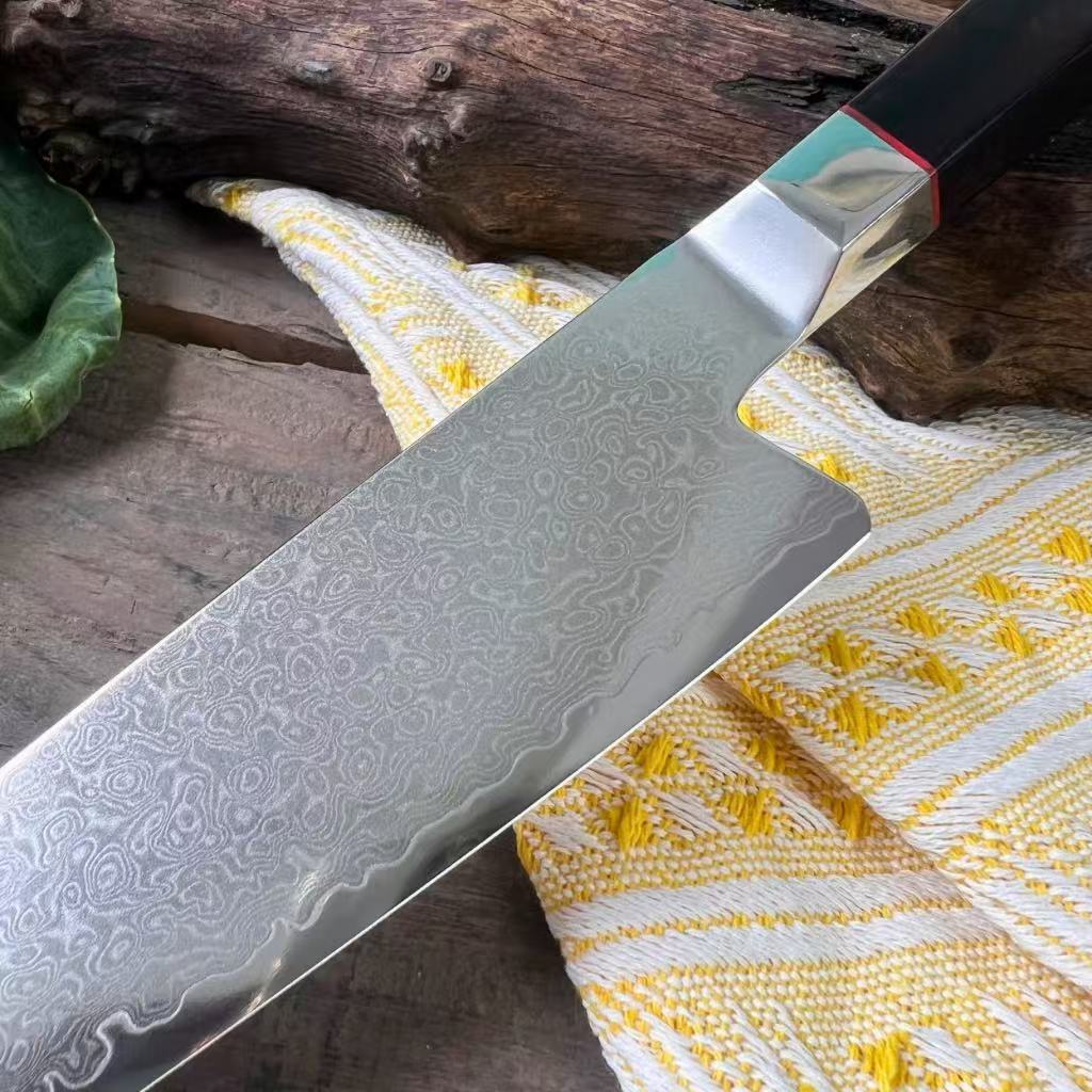 67-layer rose-patterned Damascus chef's knife, sharp and durable ebony handle, household and commercial kitchen knives in stock Application Scenario