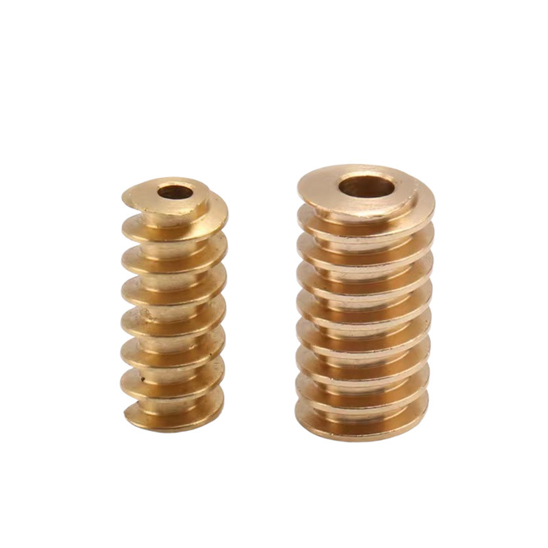 Brass 0.5 module motor, motor reducer, copper worm, non-standard high-precision hardware copper worm, sample provided by drawing Specification drawing
