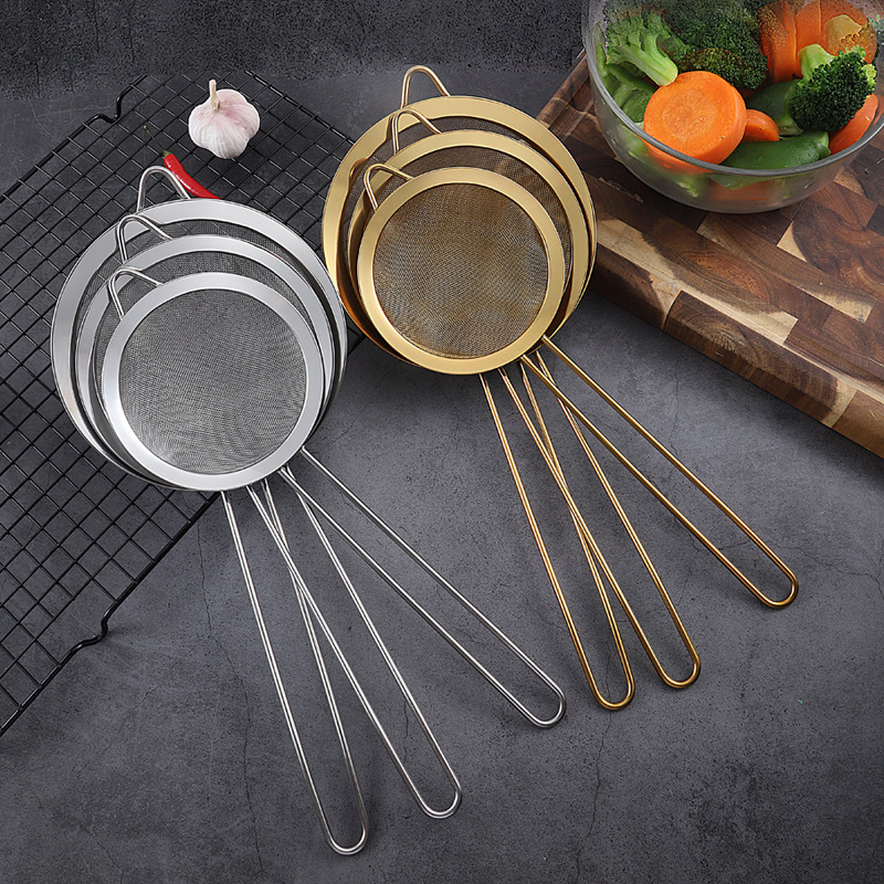 304 stainless steel mesh, soy milk and juice filter mesh with hooks, noodle scooping wire, oil strainer, hot pot strainer mesh sieve Specification drawing