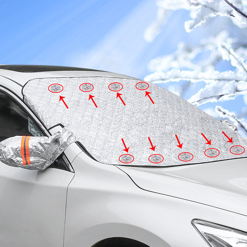 Thickened front windshield cover, anti-frost, anti-freezing and sun protection car cover, car sun visor, car snow shield Specification drawing