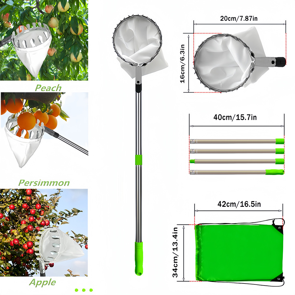 Fruit picker, fruit remover, fruit picking magic tool, telescopic rod, apple and plum picking, high-altitude picker, garden fruit picking tool details Picture