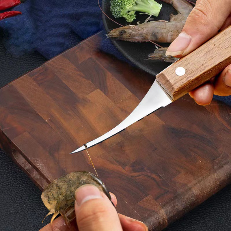 Double-headed shrimp thread knife: A kitchen tool for peeling the back of shrimp, a household tool for removing shrimp thread, and a special stainless steel tool for picking out shrimp thread full figure