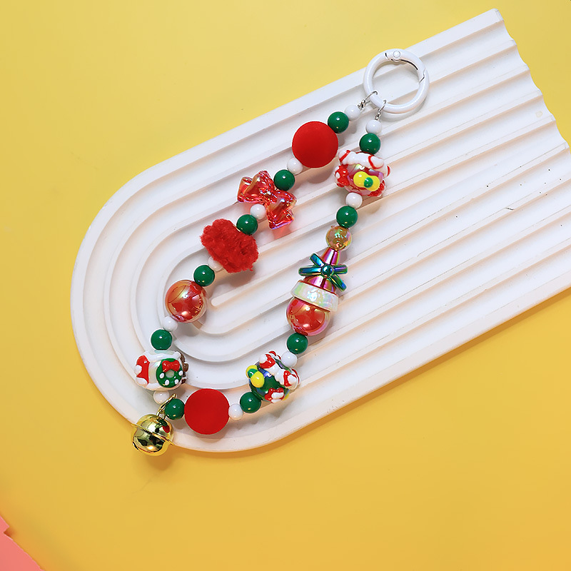 钥匙扣外贸新款圣诞节手机链简约时尚欧美新款圣诞老爷爷