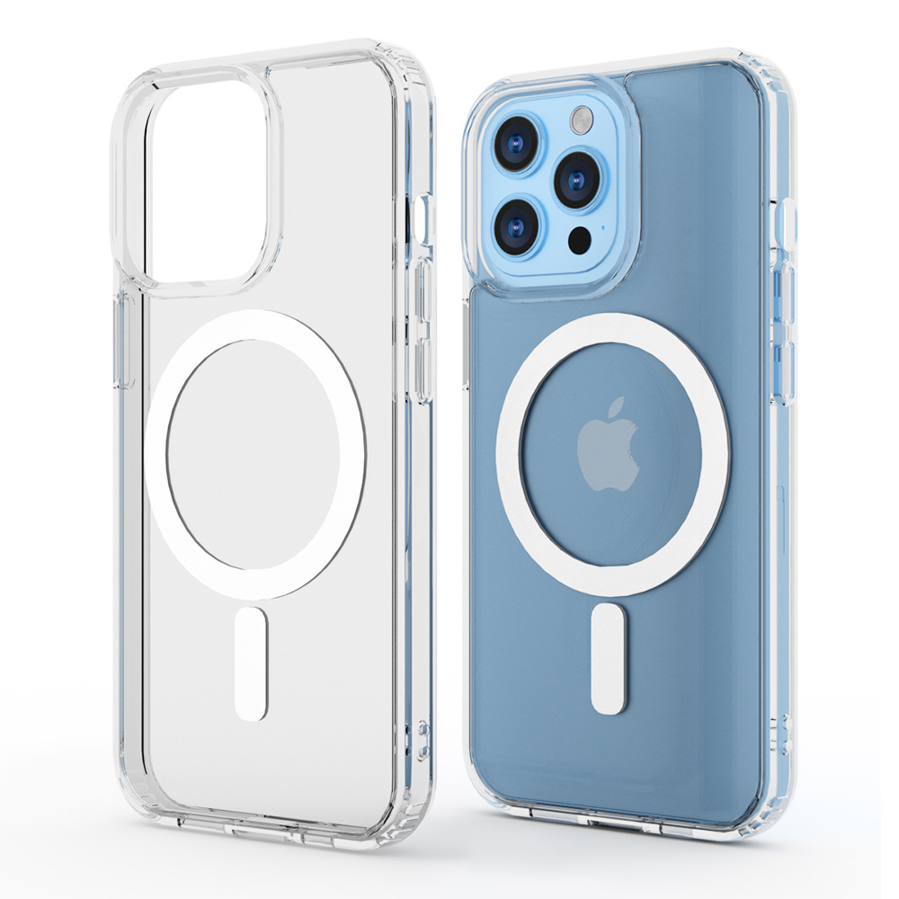 苹果16磁吸手机壳iPhone14透明磁吸壳高级感苹果15透明磁吸手机壳