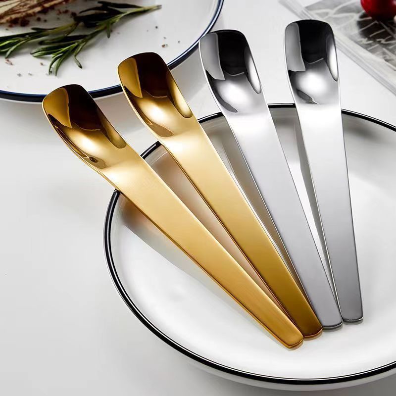 Cross-border 304 stainless steel ice cream spoon, popular mixing spoon, long-handled cake dessert spoon, coffee spoon, ice cream spoon details Picture