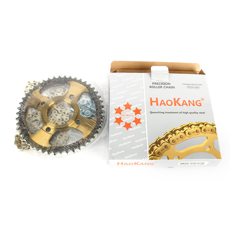 Suitable for motorcycle sprocket size flying chain gear chain disc set DM200.15T/46TH128L Specification drawing