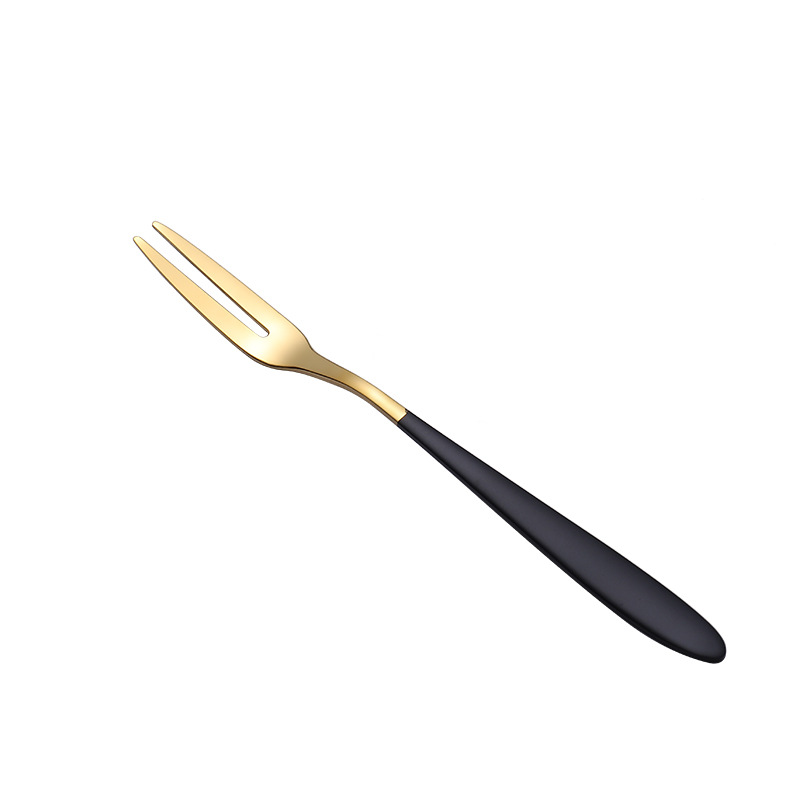 Best-selling Instagram influencer fork 304 stainless steel fruit fork, cake dessert fork, two-toothed mooncake fork, Western food fruit skewer Item Picture