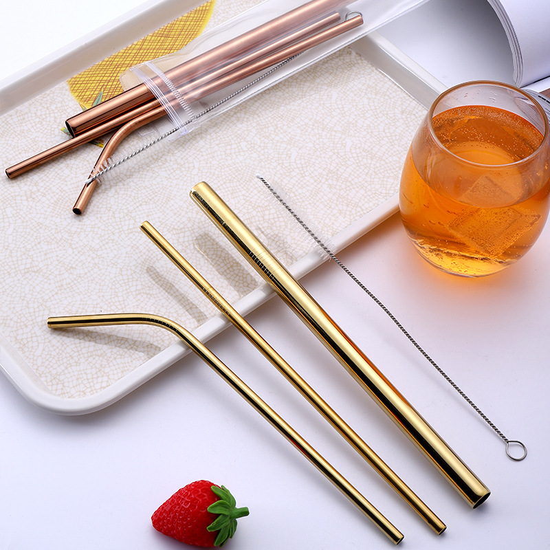 Factory direct sales of 304 stainless steel straw sets, food-grade color-coated eco-friendly metal straws, milk tea straws Application Scenario