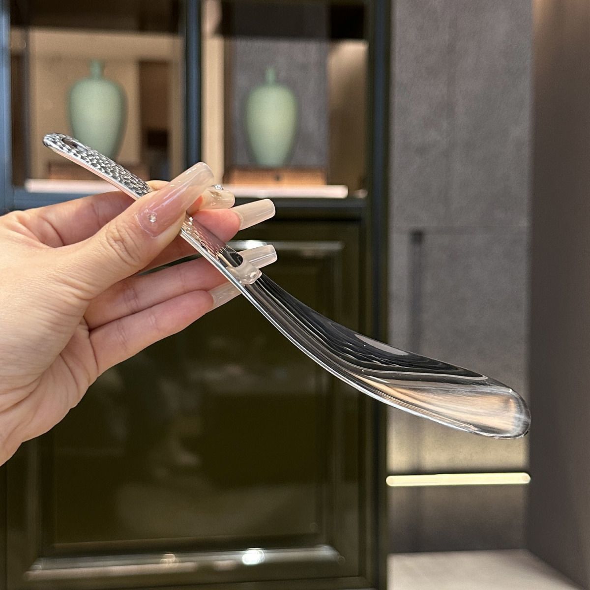 Stainless steel rice spoon, creative hammer-patterned square rice serving spoon, household rice spatula, cafeteria and restaurant rice serving spoon, rice cooker spatula Specification drawing