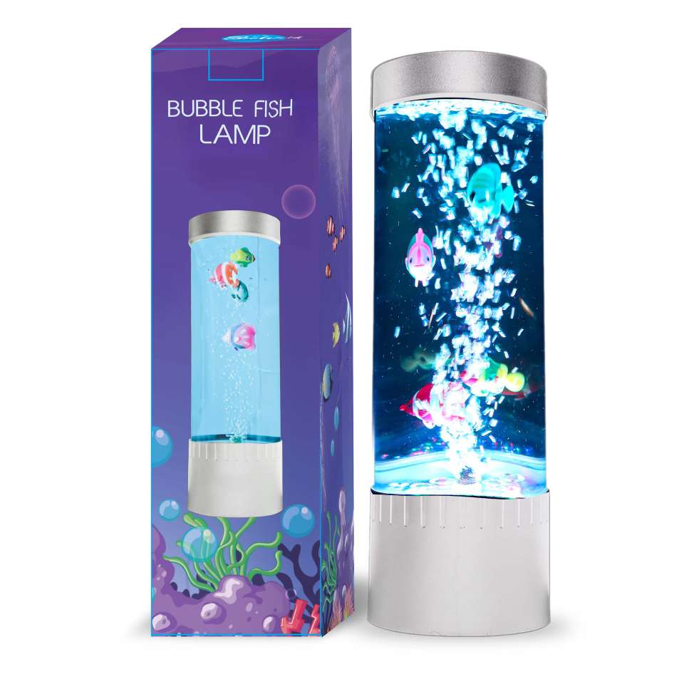 创意爆款LED泡泡管落地灯七彩RGB变色水柱灯仿真鱼灯室内装饰氛围小夜灯 气泡鱼灯