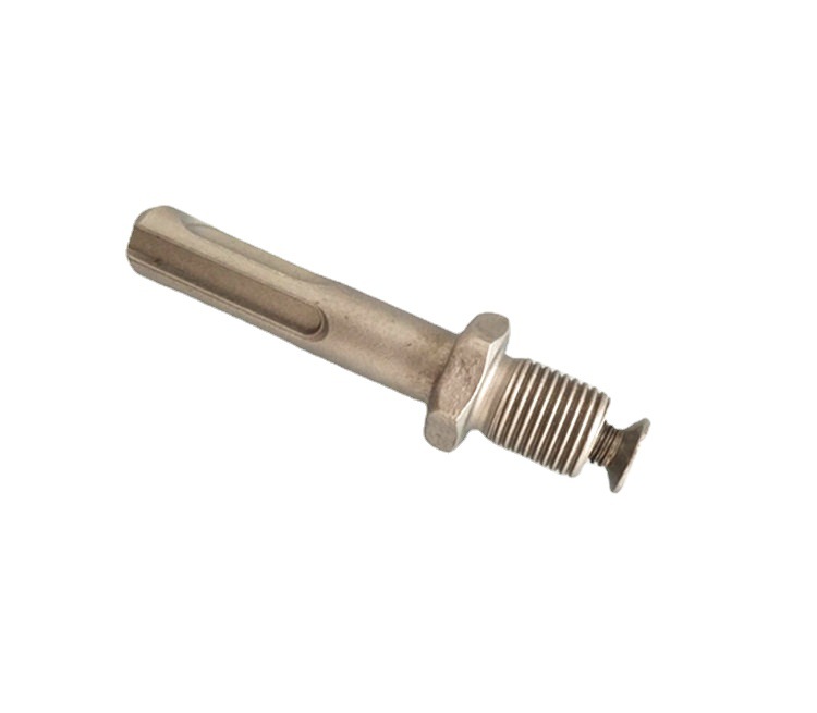 Electric hammer impact drill to water drill head connection rod round handle two-pit two-groove threaded connection rod four-pit square handle connection rod Application Scenario