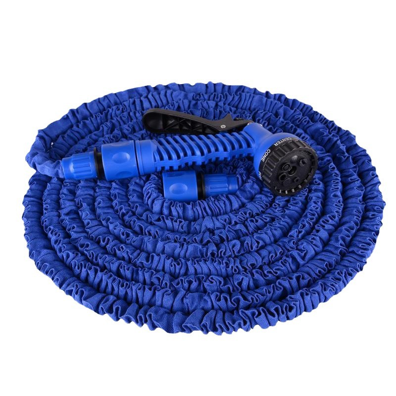 25FT-100FT telescopic water pipe and water gun set, multi-functional water gun head, 7 types of water spray, complete set of connectors Item Picture