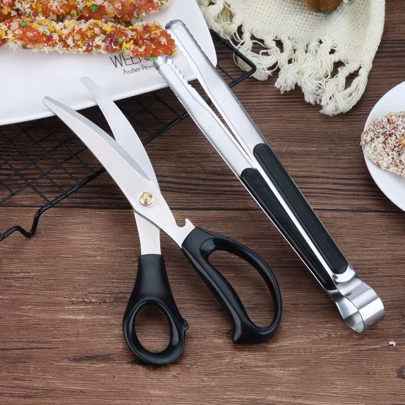Korean-style barbecue scissors tongs set, bone chicken cutlet scissors barbecue tongs, food tongs, barbecue small tools set full figure
