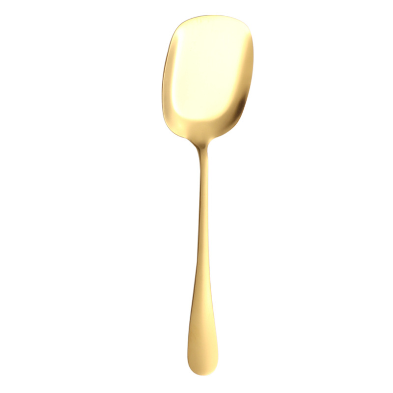 Cross-border stainless steel service spoons, public spatula, salad spoons and forks, hotel self-service serving spoons, public tableware set Item Picture