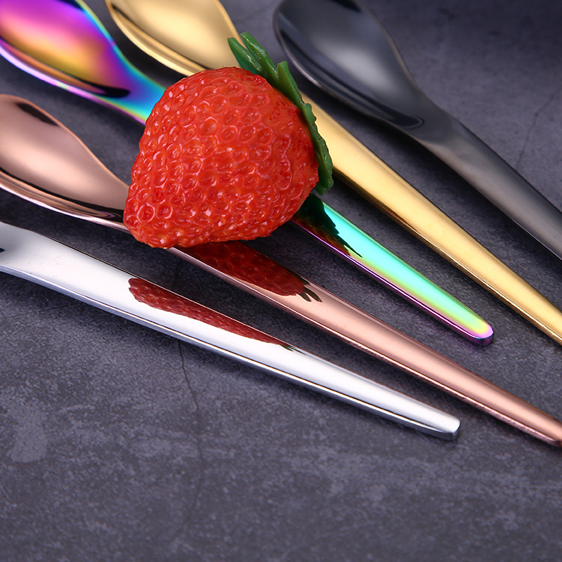 304 stainless steel spoon, titanium gold stirring spoon, coffee spoon, bird's nest lotus root starch ice cream spoon, souvenir spoon, gift spoon Application Scenario