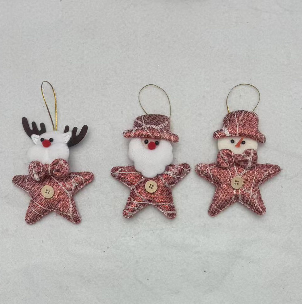 Christmas decorations, small pendants, Santa Claus pendants, snowman, reindeer, five-pointed star, heart-shaped small pendants details Picture