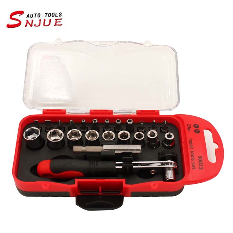 Carbon steel socket set with ratchet wrench, gift box, batch head cover, multi-functional tool set for car owners details Picture