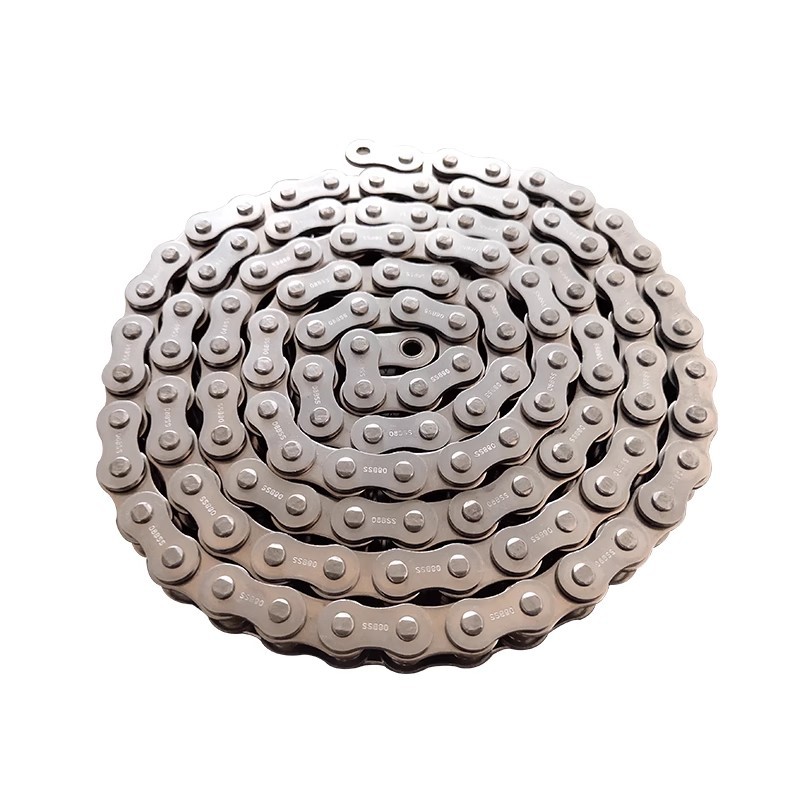 304 stainless steel chain 12A straight plate conveyor chain, non-standard production of double-pitch plate drive roller chain Item Picture